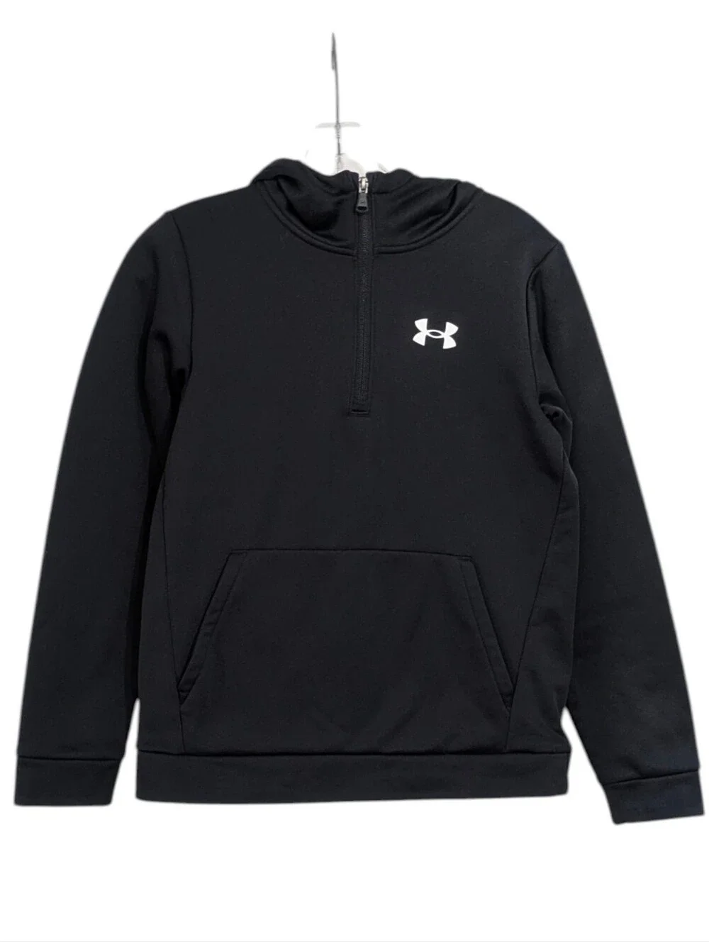 Under Armour Black Quarter Zip Pullover Hoodie - Size Large Boys Unisex Girls